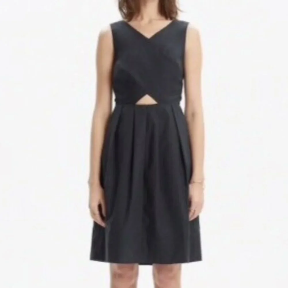 Madewell Cutout Cotton Tank Dress Sleevless Knee Length Sundress Navy 0 XS - Picture 5 of 7